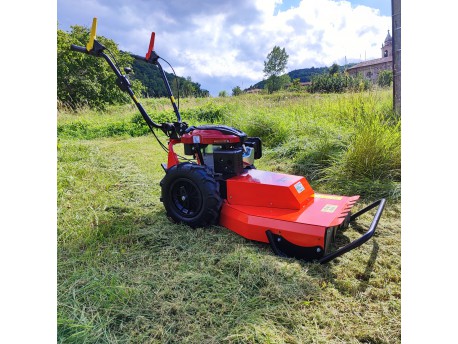 DECESPUGLIATORE TRIMMER SFALCIATUTTO SEMOVENTE CON RUOTE MOTRICI TEKNA TR 70 - LAMA ROTANTE - RUOTE PNEUMATICHE - VIDEO